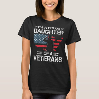 Proud Dotter Veteran Ingenting Skrämmer Patriotic  T Shirt