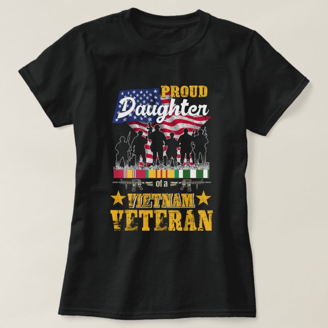Proud Dotter Vietnam Krig Veteran för Matching wi T Shirt (Design framsida)