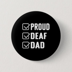 Proud döv pappa ASL Hand gesture döv-medvetenhet Knapp