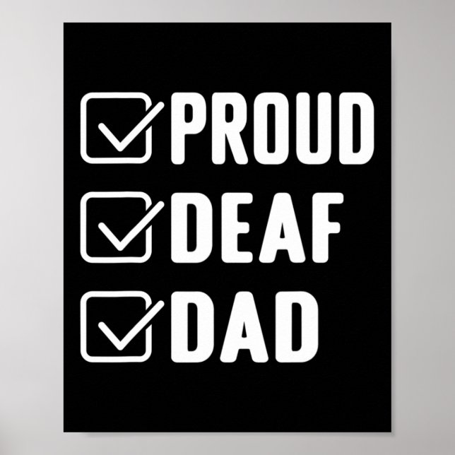 Proud döv pappa ASL Hand gesture döv-medvetenhet Poster (Framsidan)