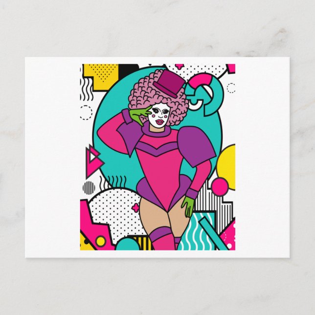Proud Drag Queen Inspired Vykort (Framsida)