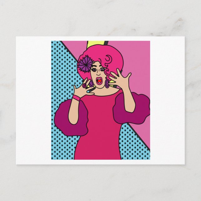 Proud Drag Queen Inspired Vykort (Framsida)