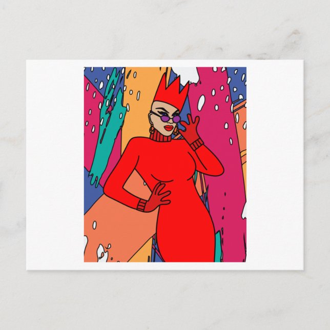 Proud Drag Queen Inspired Vykort (Framsida)