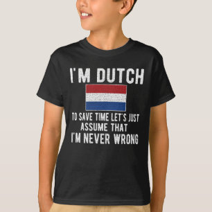 Proud Dutch Heritage Netherlands Roots Dutch Flagg T Shirt