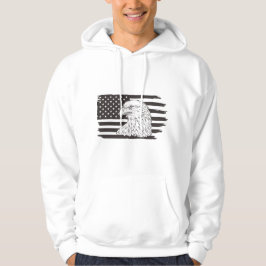 Proud Eagle med amerikansk Flagga Hoodie