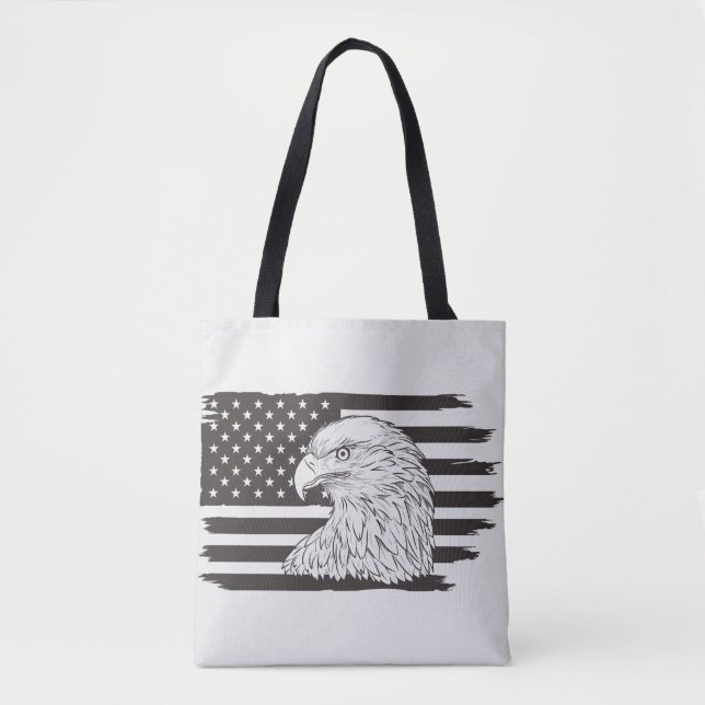 Proud Eagle med amerikansk Flagga Tygkasse (Framsida)