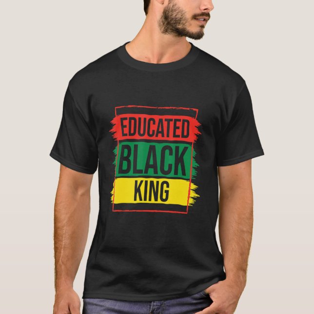Proud Educated Black Kung African Black H T Shirt (Framsida)