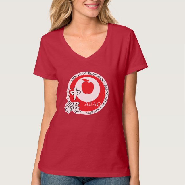 Proud Educator v-nacke (Red) T Shirt (Framsida)