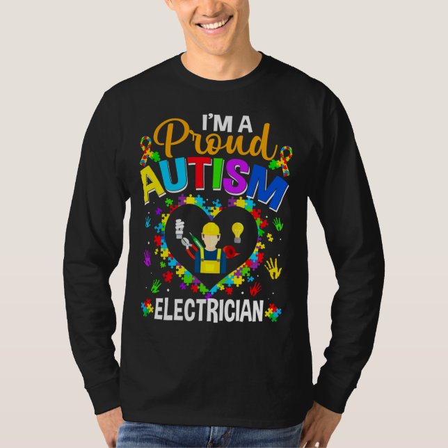 Proud Electrician Autism Awareness Kärlek Autistic T Shirt (Framsida)