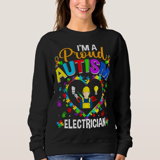 Proud Electrician Autism Awareness Kärlek Autistic T Shirt (Framsida)