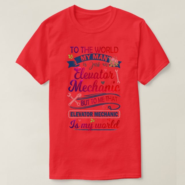 Proud Elevator Mechanic 2 T Shirt (Design framsida)