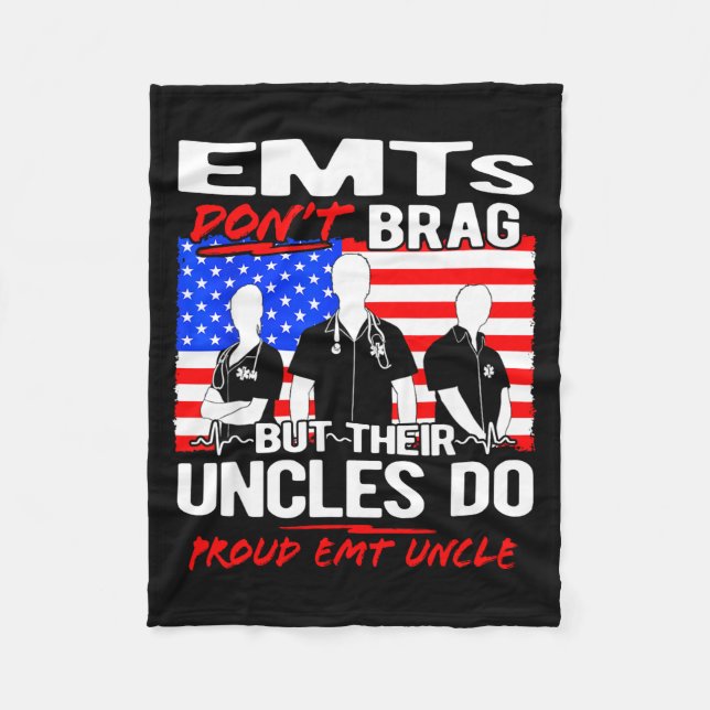 Proud Emt Uncle - Funny Ems Family Quote Emts Don' Fleecefilt (Framsidan)
