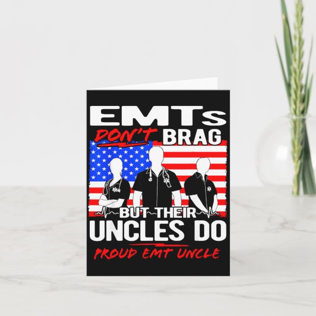 Proud Emt Uncle - Funny Ems Family Quote Emts Don' Kort (Framsida)