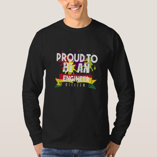 Proud Engineer Citizen   T Shirt (Framsida)