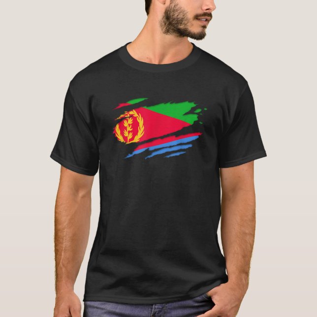 Proud eritrean-presenten Soccer fläkt T Shirt (Framsida)