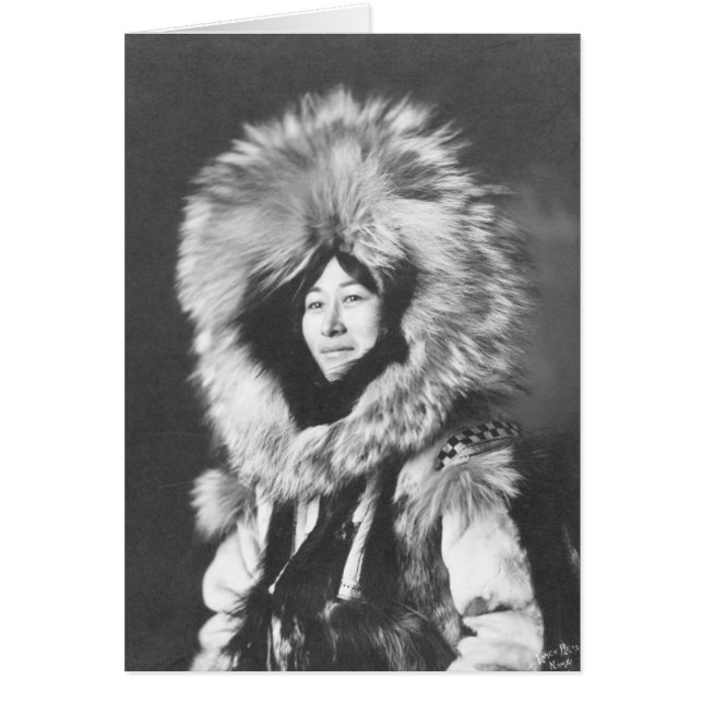 Proud Eskimo Woman - 1800-talets foto Hälsningskort (Framsidan)
