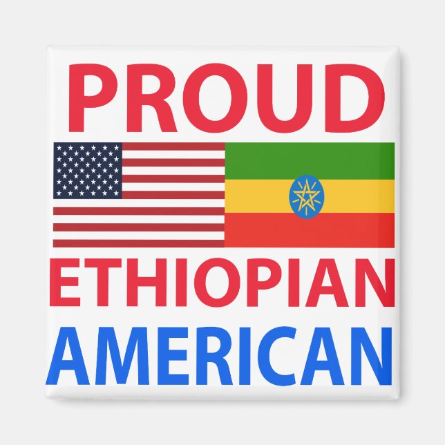 Proud etiopisk amerikan magnet (Framsidan)