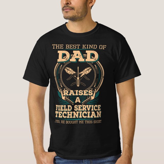 Proud Fält Service Technician's Pappa T Shirt (Framsida)