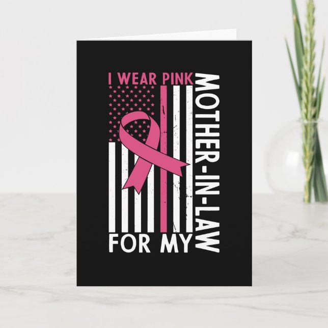 Proud Family Breast Cancer Warrior Mor-in-Law Kort (Framsida)