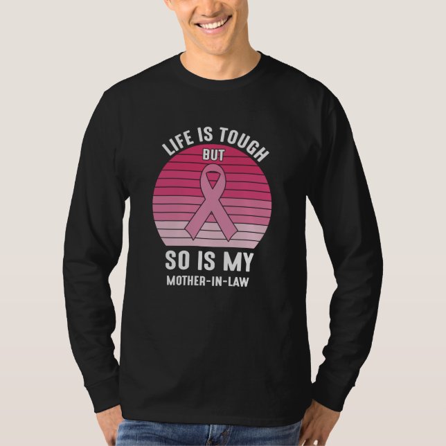 Proud Family Breast Cancer Warrior Mor-in-Law T Shirt (Framsida)