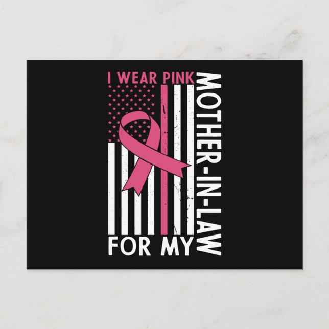 Proud Family Breast Cancer Warrior Mor-in-Law Vykort (Framsida)