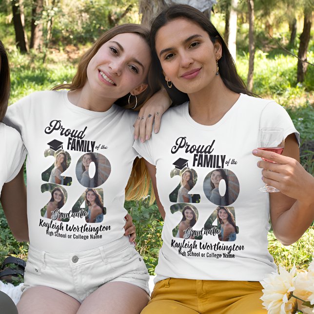 Proud Family of 2024 Student Anpassningsbar Photo  T Shirt (Skapare uppladdad)