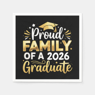 Proud Family Of A 2026 Graduate 26 Gold Graduation Pappersservett