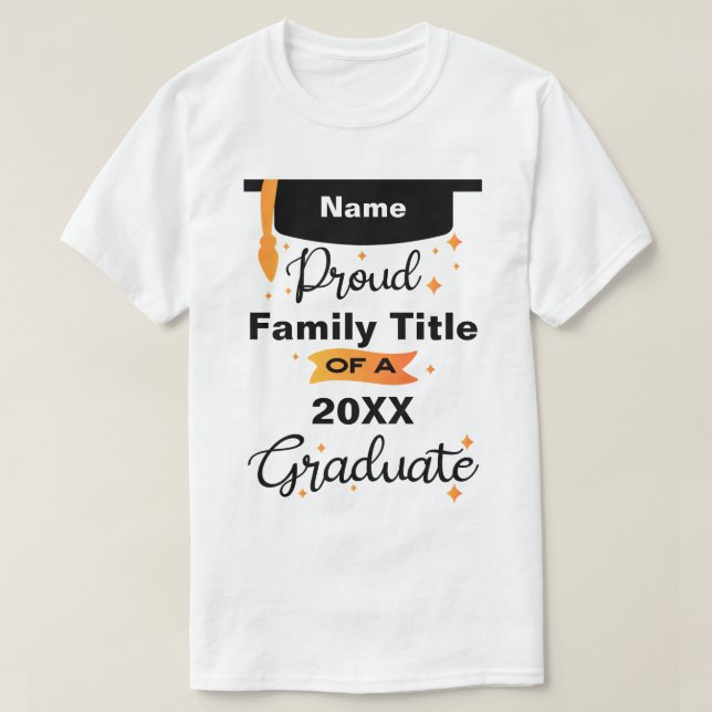 Proud Family Senior 2025 Personlig Namn T Shirt (Design framsida)