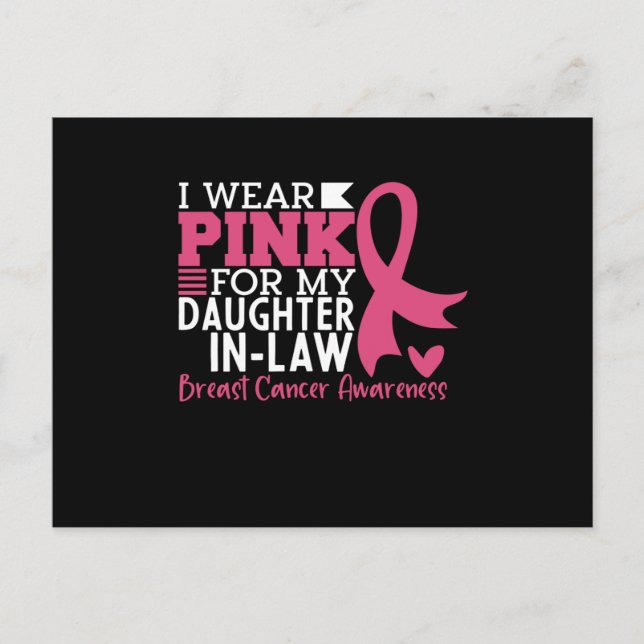 Proud Family Support Dotter-in-Law Breast Cancer Vykort (Framsida)