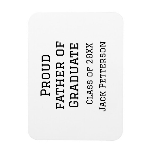 Proud far i student-klass 20XX, lägg till namn Magnet (Vertikal)