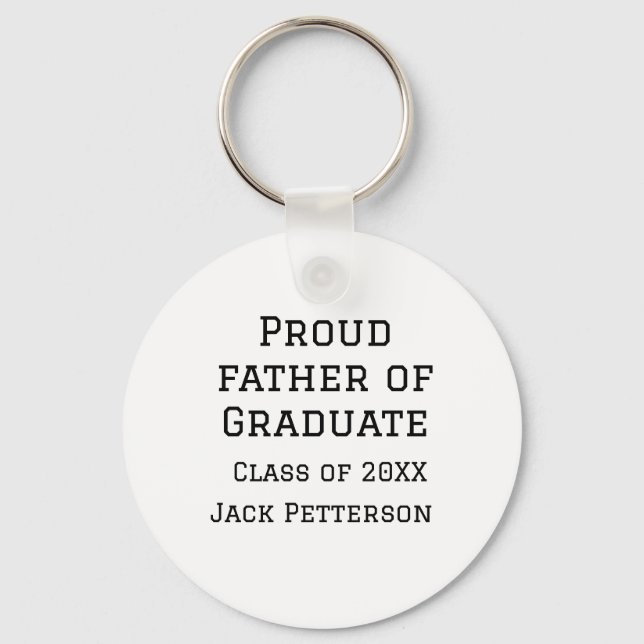 Proud far i student-klass 20XX, lägg till namn Nyckelring (Framsida)