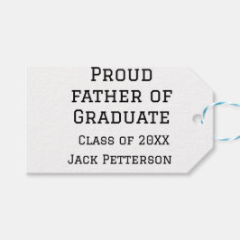 Proud far i student-klass 20XX, lägg till namn Presentetikett