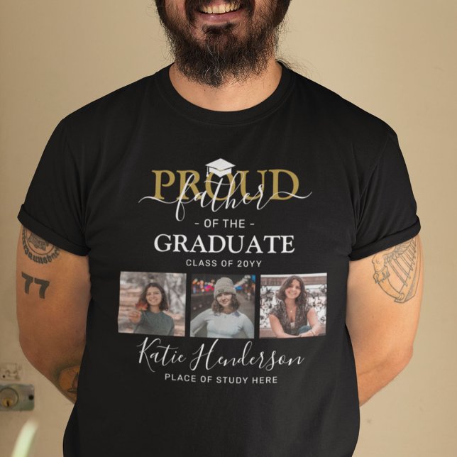 Proud Far vid Student Fotokollage T Shirt (Skapare uppladdad)