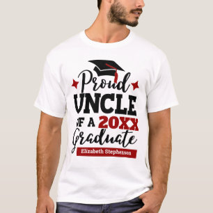 Proud farbror 2022 student svart sockel namn t shirt