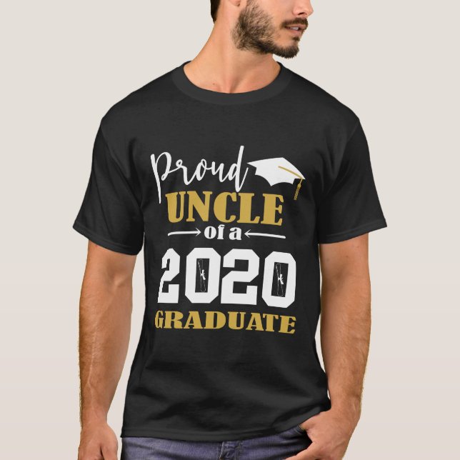 Proud farbror av 2020 Student White T Shirt (Framsida)