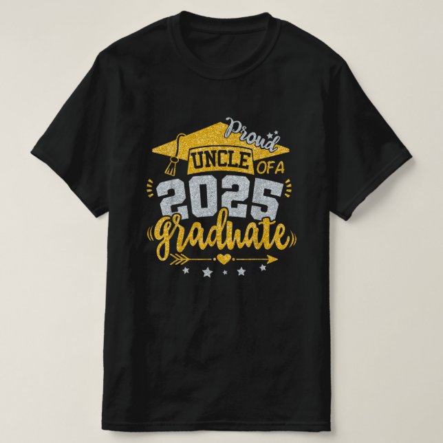 Proud farbror i klass 2025 Studenten T Shirt (Design framsida)