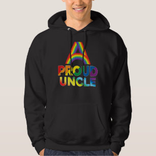 Proud farbror Lgbt Pride Gay Lesbisk Rainbow Color Hoodie