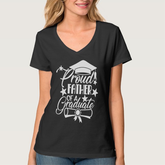 Proud Father of a 2021 College HS Graduation Famil T Shirt (Framsida)
