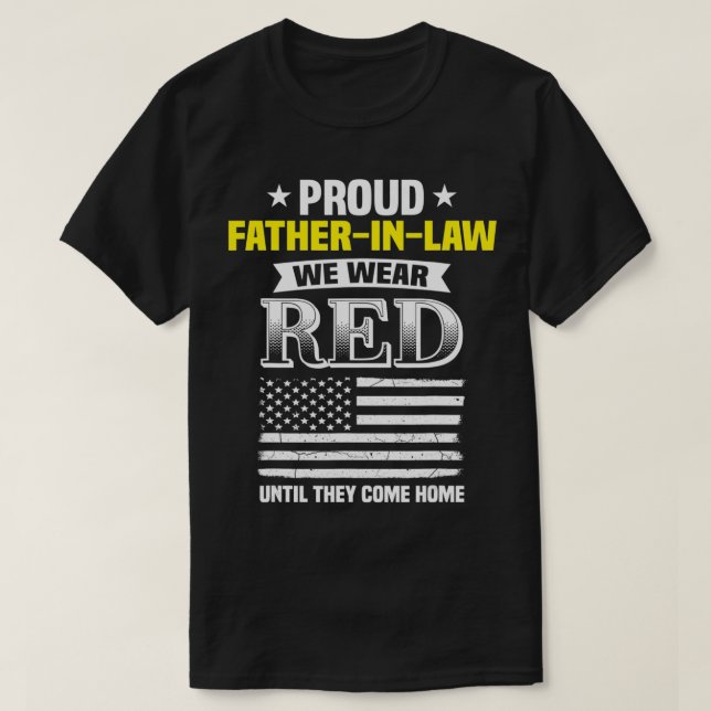 Proud FatherInLaw Of Deployed Son Red Friday Famil T Shirt (Design framsida)