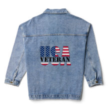 Proud Female Veteran Patriotic Denim Jacka