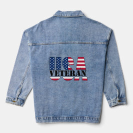 Proud Female Veteran Patriotic Denim Jacka