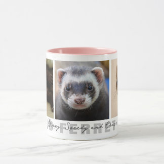 Proud Ferret Mamma Anpassningsbar 3 Photo Collage Mugg
