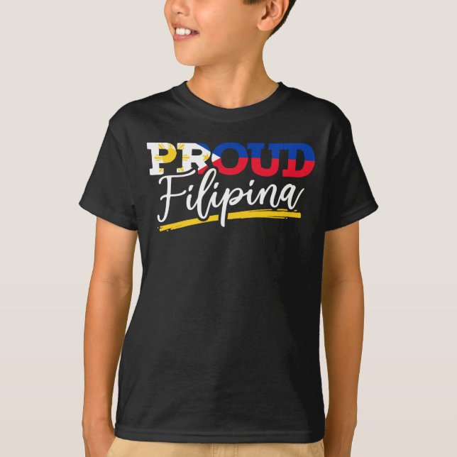 Proud Filipina Pride Filippinerna Woman Girl T Shirt (Framsida)