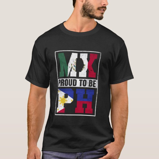 Proud Filipino Mexican Mix Filippinerna och Mexiko T Shirt (Framsida)