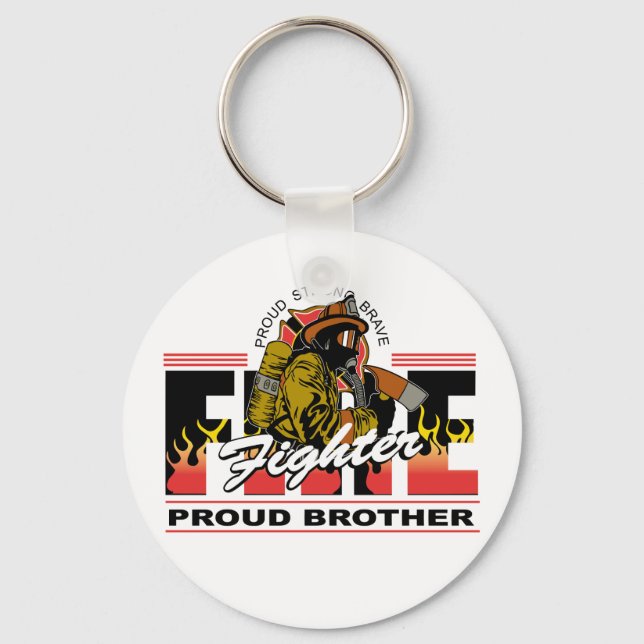 Proud Firefighter Brother Nyckelring (Framsida)