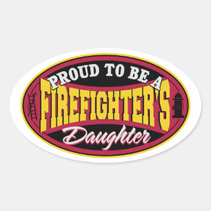 Proud Firefighter DoDotter Ovalt Klistermärke