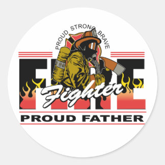 Proud Firefighter Far Runt Klistermärke