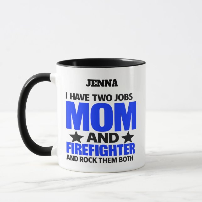 Proud Firefighter Mom Mugg (Vänster)