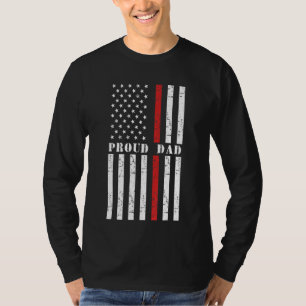 Proud Firefighter Pappa Fireman American Flagga Su T Shirt