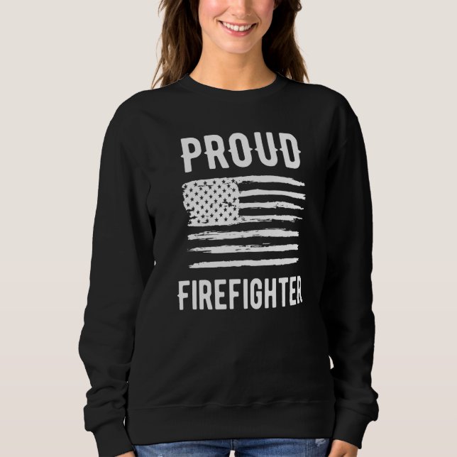 Proud Firefighter Profession American Flag Premium T Shirt (Framsida)